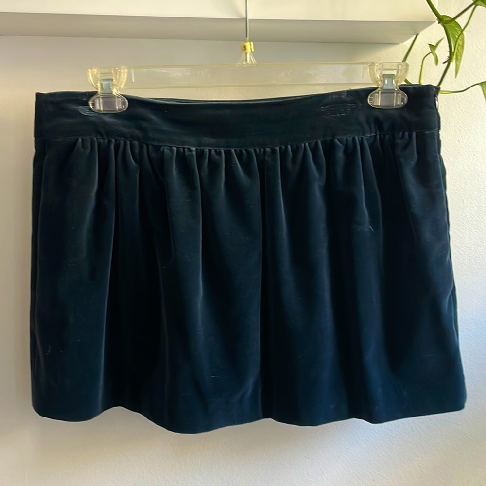 Theory navy velvet mini skirt